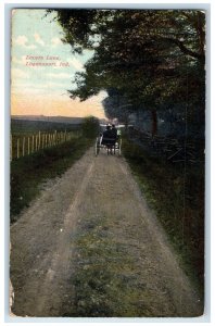 1922 Lovers Lane Carriage Man Logansport Indiana IN Posted Vintage Postcard 