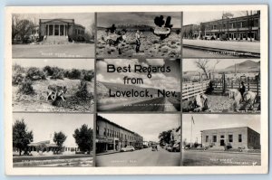 Lovelock Nevada NV Postcard RPPC Photo Best Regards Multiview 1948 Vintage