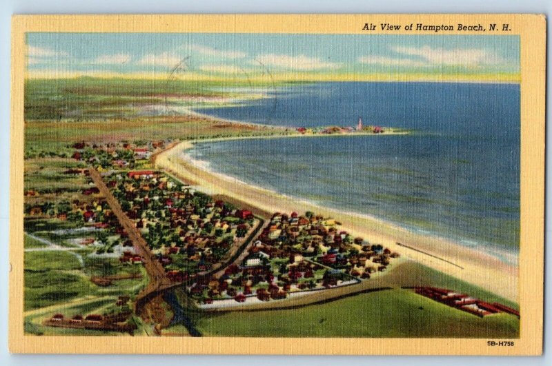 Hampton Beach New Hampshire NH Postcard Air View Exterior c1949 Vintage Antique