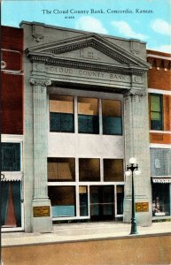 Postcard The Cloud County Bank in Concordia, Kansas~133286