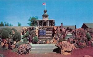 BEND, OR Oregon  PETERSEN'S ROCK GARDEN~God Bless America  ROADSIDE   Postcard