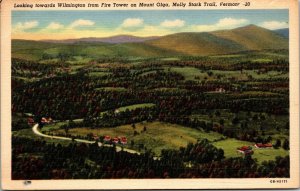 Vtg Wilmington Vermont VT Mount Olga Molly Stark Trail 1930s Linen Postcard