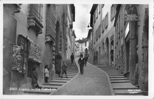 BR95401 lugano via cattedrale real photo  switzerland