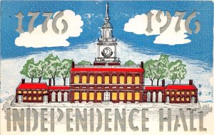 J47/ Hold-To-Light HTL Postcard c1976 Patriotic 1976 Independence Hall 31