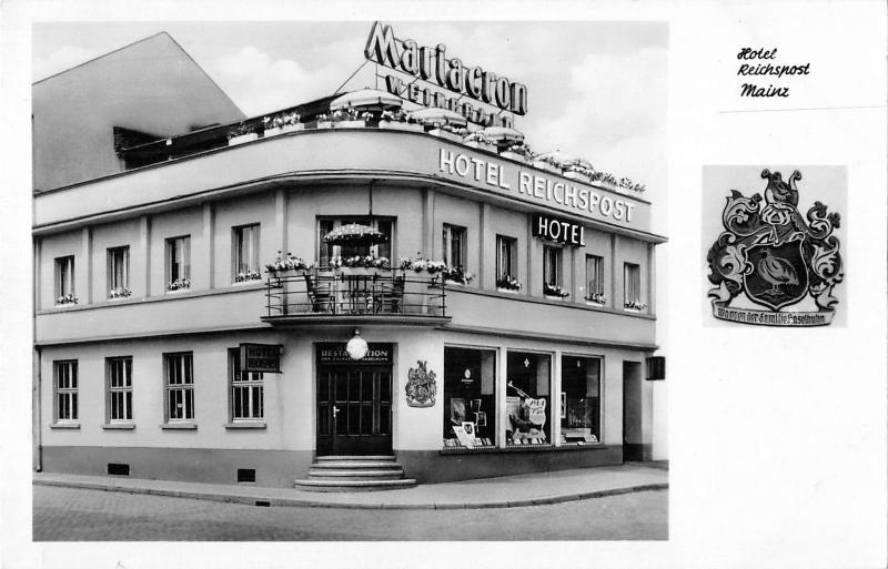 BG40557 hotel reichspost mainz real photo heraldc    germany