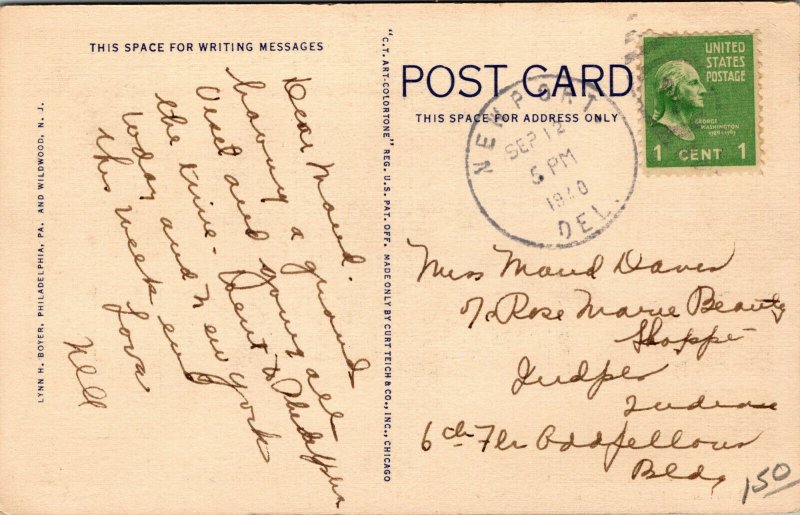 Vtg 1940 Country Home of Mr & Mrs P S Dupont Longwood Delaware DE Linen Postcard