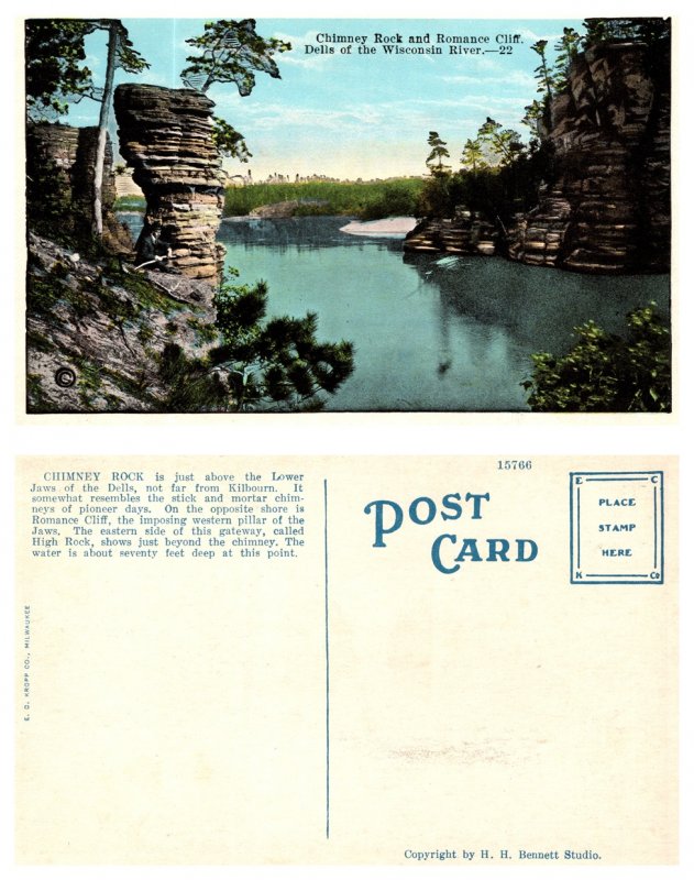 Chimney Rock and Romance Cliff, Dells of the Wisconsin River (8256)