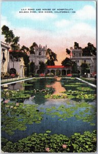 Lily Pond House Of Hospitality Balboa Park San Diego California CA Postcard