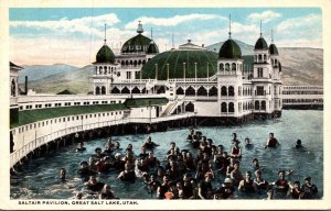 Utah Great Salt Lake Saltair Pavilion and Bathers Curteich