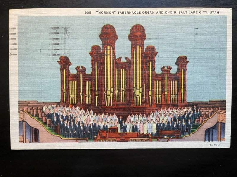 Vintage Postcard 1937 Morman Tabernacle Organ and Choir Salt Lake City Utah 