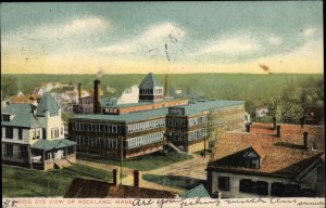 Rockland Massachusetts MA Bird's Eye View Factory Industry Vintage Postcard