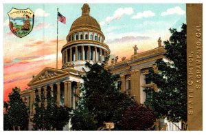 California  Sacremento , State Capitol , Gold Embossed