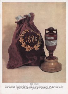 Victorian 1883 Ashes Cricket Club Velvet Bag Exhibits Postcard