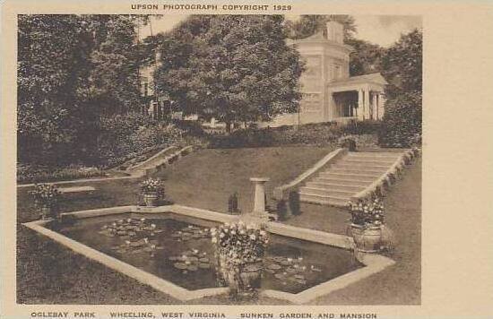 West Virginia Wheeling Oglebay Park Sunken Garden And Mansion Albertype