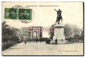 Old Postcard Montpellier Statue Louis XIV peyrou