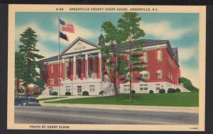 South Carolina GREENVILLE County Court House Pub by Asheville PC Co. ~ Linen