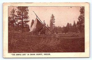 CROOK COUNTY, OR Oregon ~ TEEPEE Native American Camp? 1910 Postcard