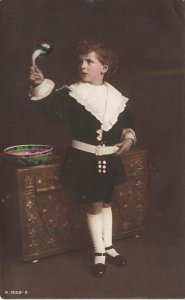 Blowing Bubbles Toy Doll 1912 real photo