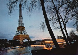 Postcard The Eifel Tower Wrought-Iron Lattice Tower And River Seine Paris France