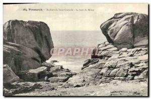 Old Postcard Rochers Penmarch Saint Guenole Le Saut du Moine