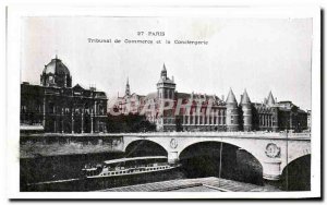 Old Postcard Paris Commercial Court and the concierge