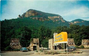 Postcard 1950s Chimney Rock North Carolina Entrance autos roadside Cline 24-6448