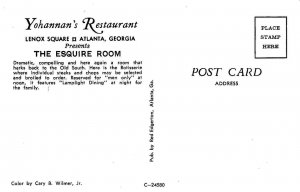 ATLANTA, GA Georgia  YOHANNAN'S RESTAURANT  3 Interior Views  *Three* Postcards