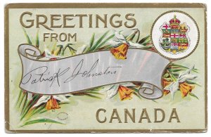 Greetings From Canada Embossed, Mailed Postcard