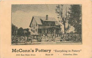 Postcard 1930s advertising McConn's Pottery Columbus Ohio 23-10750