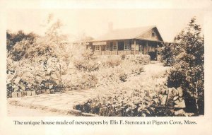 RPPC ELIS F STENMAN NEWSPAPER HOME PIGEON COVE MASSACHUSETTS REAL PHOTO POSTCARD