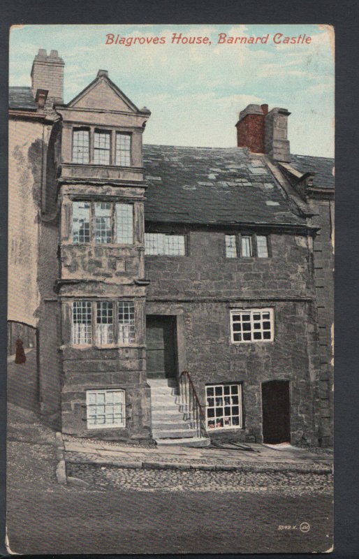 Durham Postcard - Blagroves House, Barnard Castle    RS6762