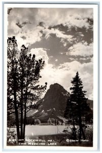 c1940's Mt. Rockwell And Two Medicine Lake Glacier Vintage RPPC Photo Postcard 