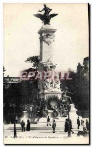 Old Postcard Paris I monument Gambetta