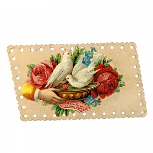 c1880s Matilda K Shadle Name Calling Card Embossed Hand Die Cut Flap Antique C34