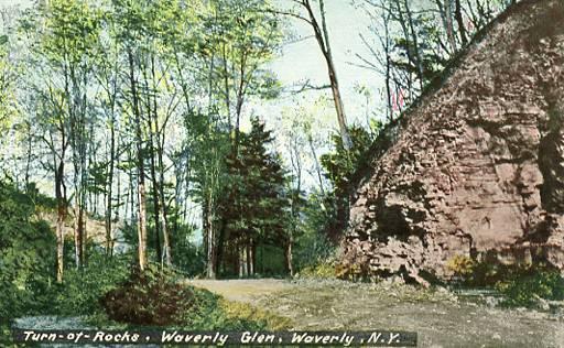 NY - Waverly. Turn of Rocks, Waverly Glen