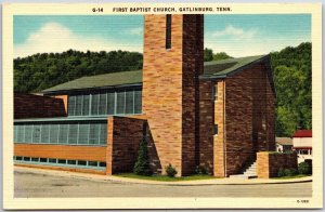 First Baptist Church Gatlinburg Tennessee TN Religious Building Postcard