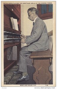 Near LAKE WALES, Florida, 1900-1910's; Anton Brees Playing The Sanctuary Bell...