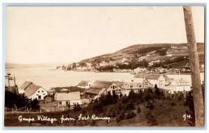 c1930's View Of Gaspe Village From Fort Ramsey Canada RPPC Photo Postcard 