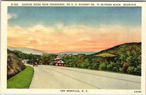 Postcard HIGHWAY SCENE Asheville North Carolina NC AL1414