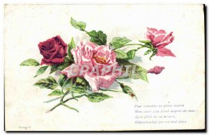 Old Postcard Fantasy Flowers