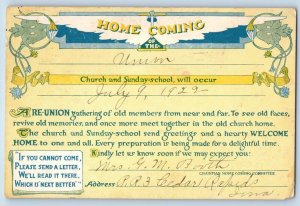 Cedar Rapids IA Postcard Home Coming Of The Church And Sunday School 1929 Posted