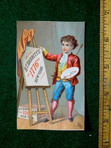 1870s-80s Lovely B. T. Babbitt's 1777 New York Boy Painter Poem Trade Card F27