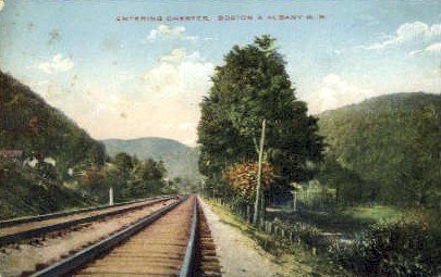 Boston and Albany R.R., Chester, MA, USA Railroad Train Depot Unused light co...
