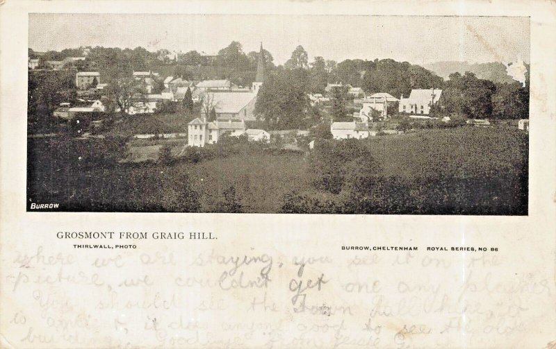 GROSMONT FROM GRAIG HILL HEREFORDSHIRE ENGLAND~1906 THIRLWALL POSTCARD