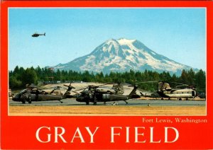 Fort Lewis, WA Washington  GRAY ARMY AIRFIELD Military Helicopters  4X6 Postcard