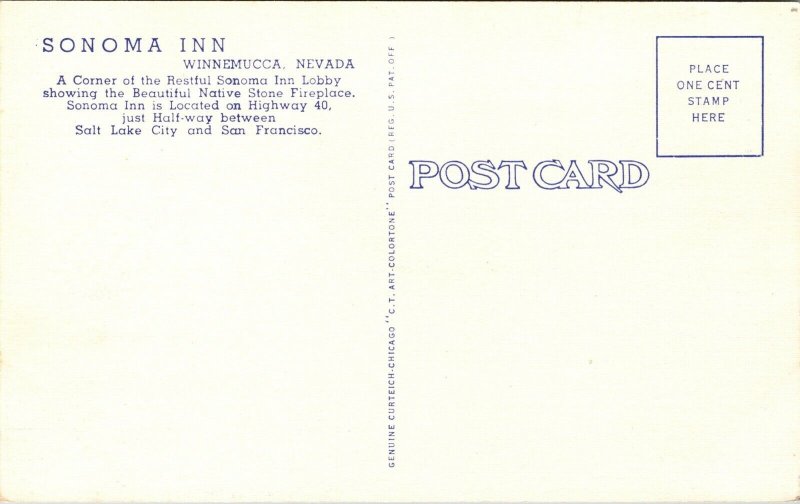 Linen Postcard Lounge at Sonoma Inn in Winnemucca, Nevada