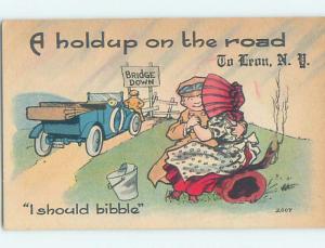 Divided-Back COMIC POSTCARD Leon New York NY HM4730