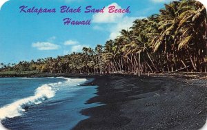 Kalapana Black Sand Beach, Hawaii c1960s Max Basker Chrome Vintage Postcard