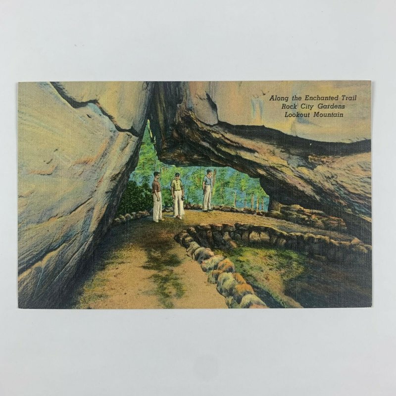 Postcard Georgia Lookout Mountain GA Rock City Gardens Enchanted Trail 1940s