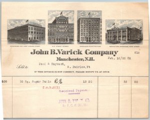1926  John B. Varick Company  Manchester  New Hampshire  Receipt   6 x 8